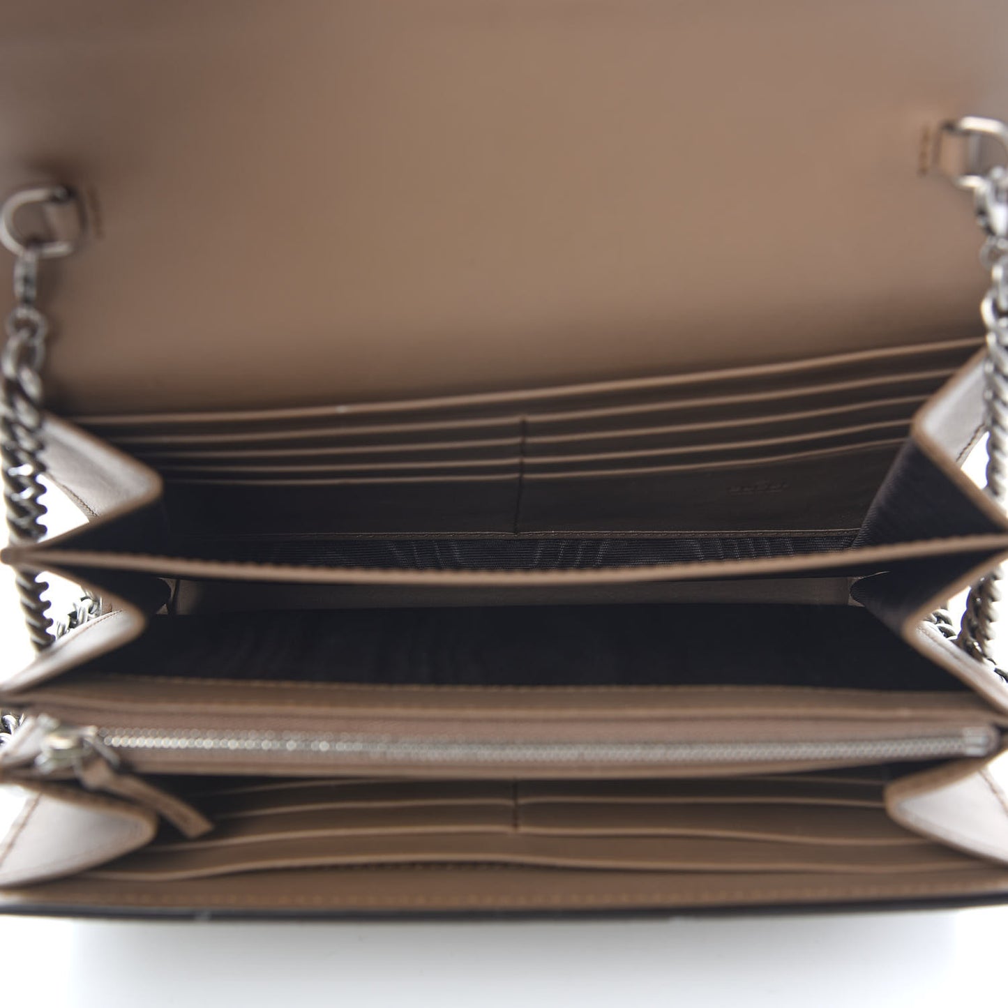 GG Supreme Monogram Mini Dionysus Chain Wallet Beige Taupe