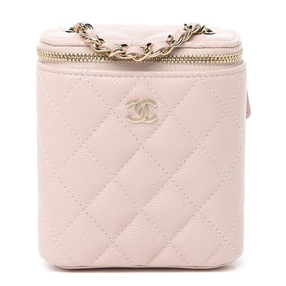 Chanel Caviar Quilted Small Vertical Coco Beauty Vanity Case With Chain Light Pink 1 of 10