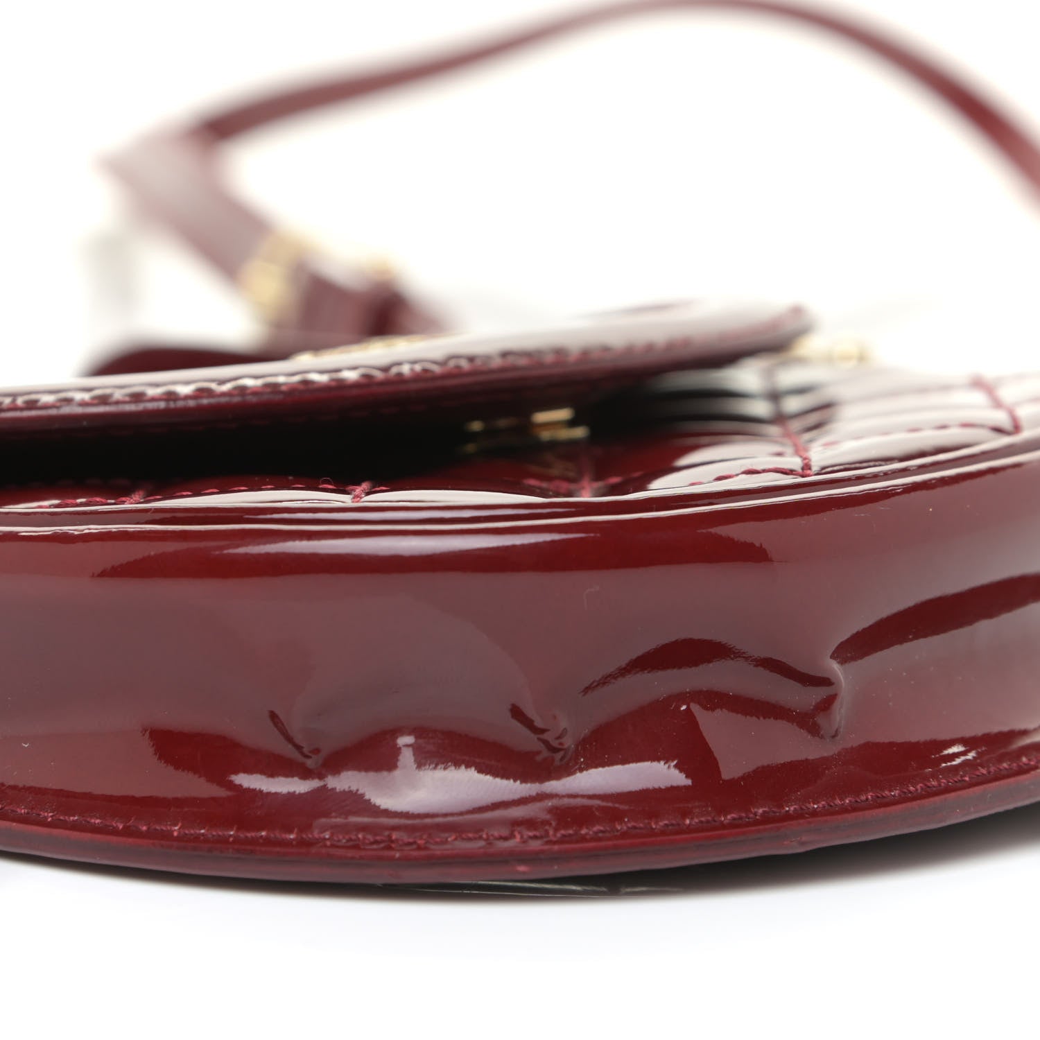 Burberry Patent Calfskin Quilted Mini Crossbody Bag Dark Red 13 of 15