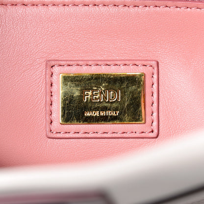 Fendi Vitello Seta Shiny Nappa Medium Peekaboo Iconic Satchel Grigio Polvere Bois de Rose 6 of 10