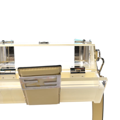 Fendi Plexiglass Vitello Cover Sfumato Mini Baguette Trunk Banana Transparent 5 of 9