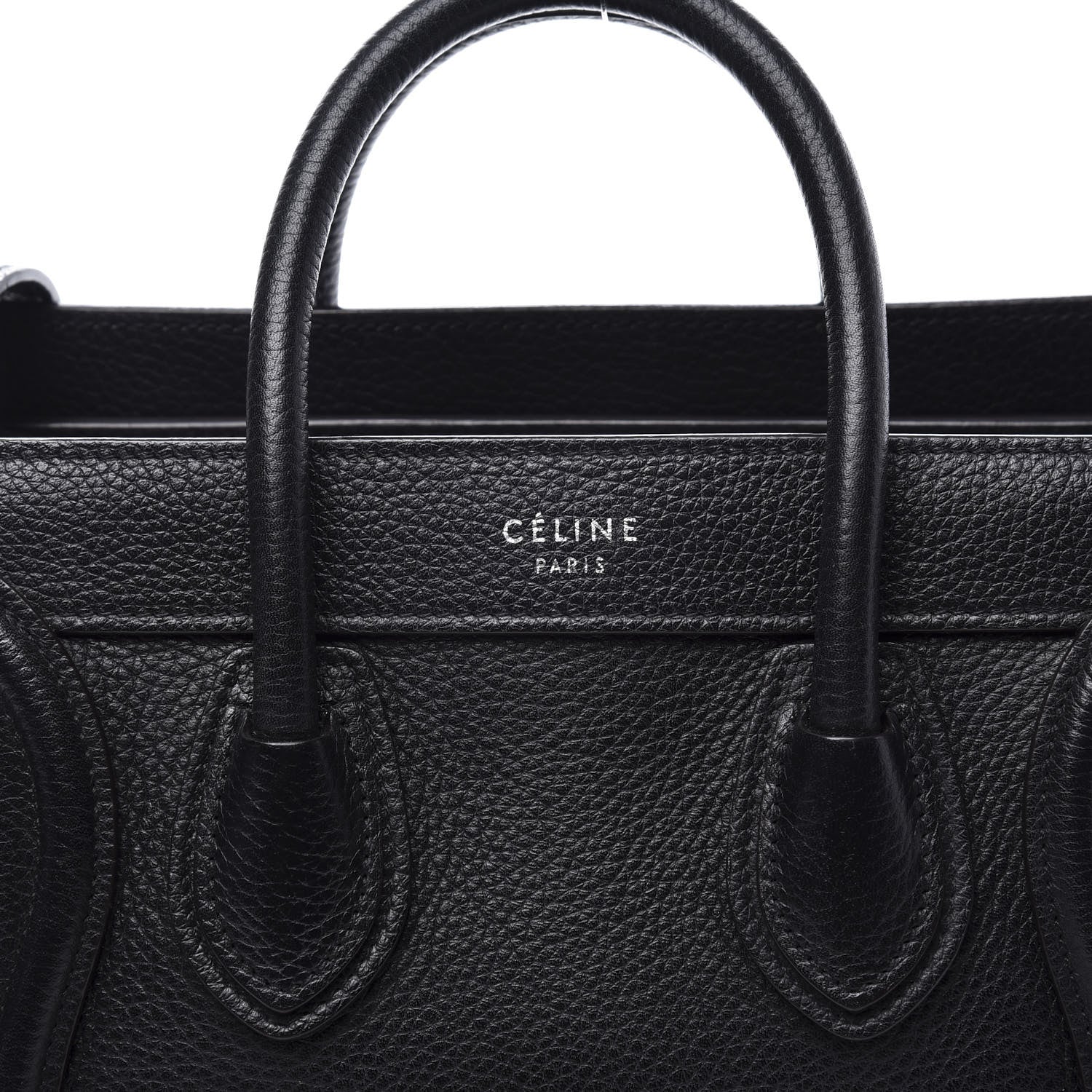 Celine Drummed Calfskin Nano Luggage Black 8 of 10