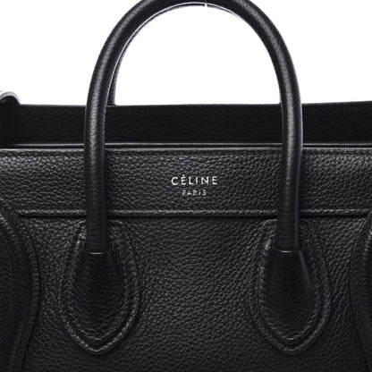 Celine Drummed Calfskin Nano Luggage Black 8 of 10