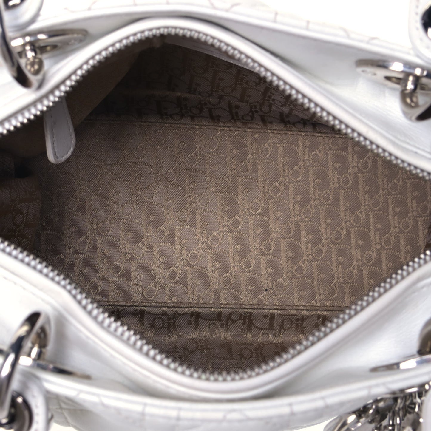 Lambskin Cannage Medium Lady Dior White