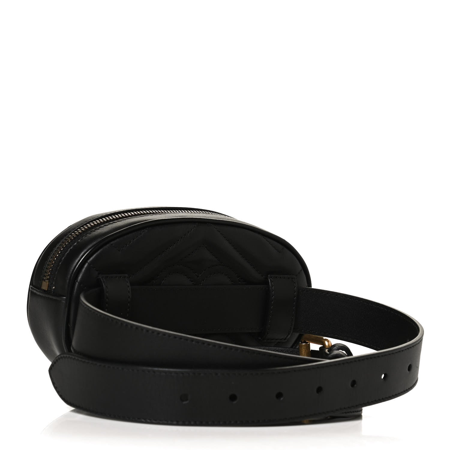 Gucci Calfskin Matelasse GG Marmont Belt Bag 95 38 Black 3 of 12