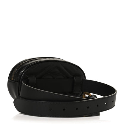 Gucci Calfskin Matelasse GG Marmont Belt Bag 95 38 Black 3 of 12