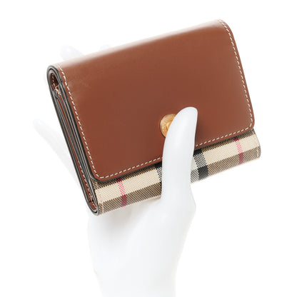 Burberry Grainy Calfskin Vintage Check Small Folding Wallet Archive Beige Tan 2 of 10