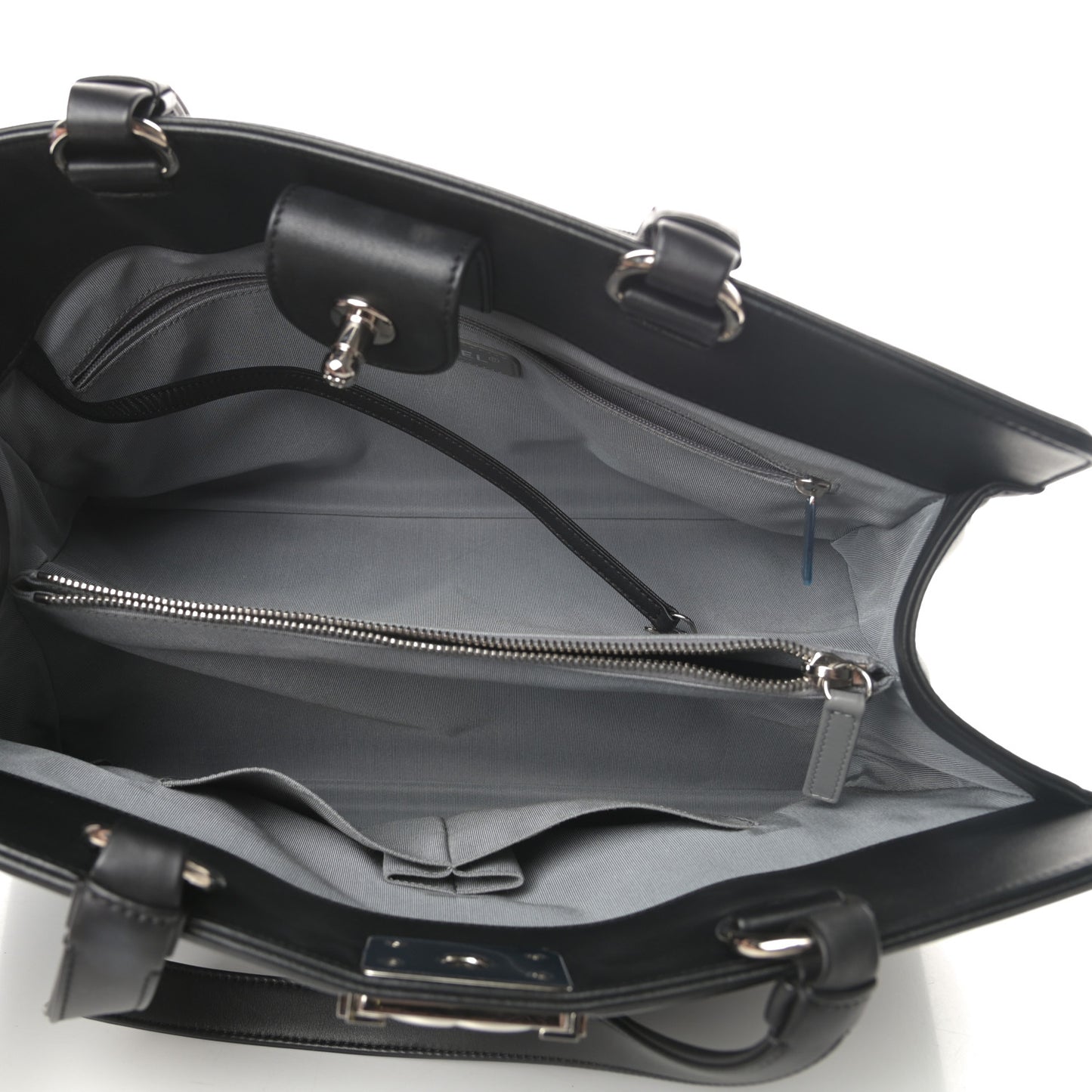 Calfskin Chevron Quilted Boy Shopping Tote Black