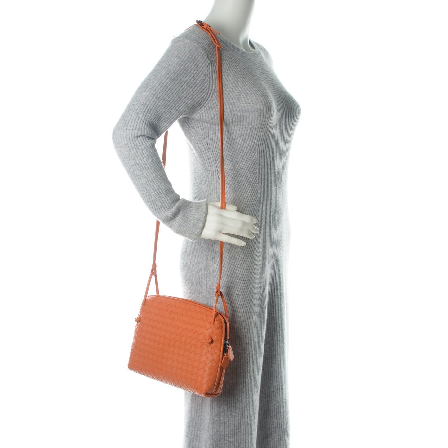 Nappa Intrecciato Pillow Crossbody Messenger Persimmon