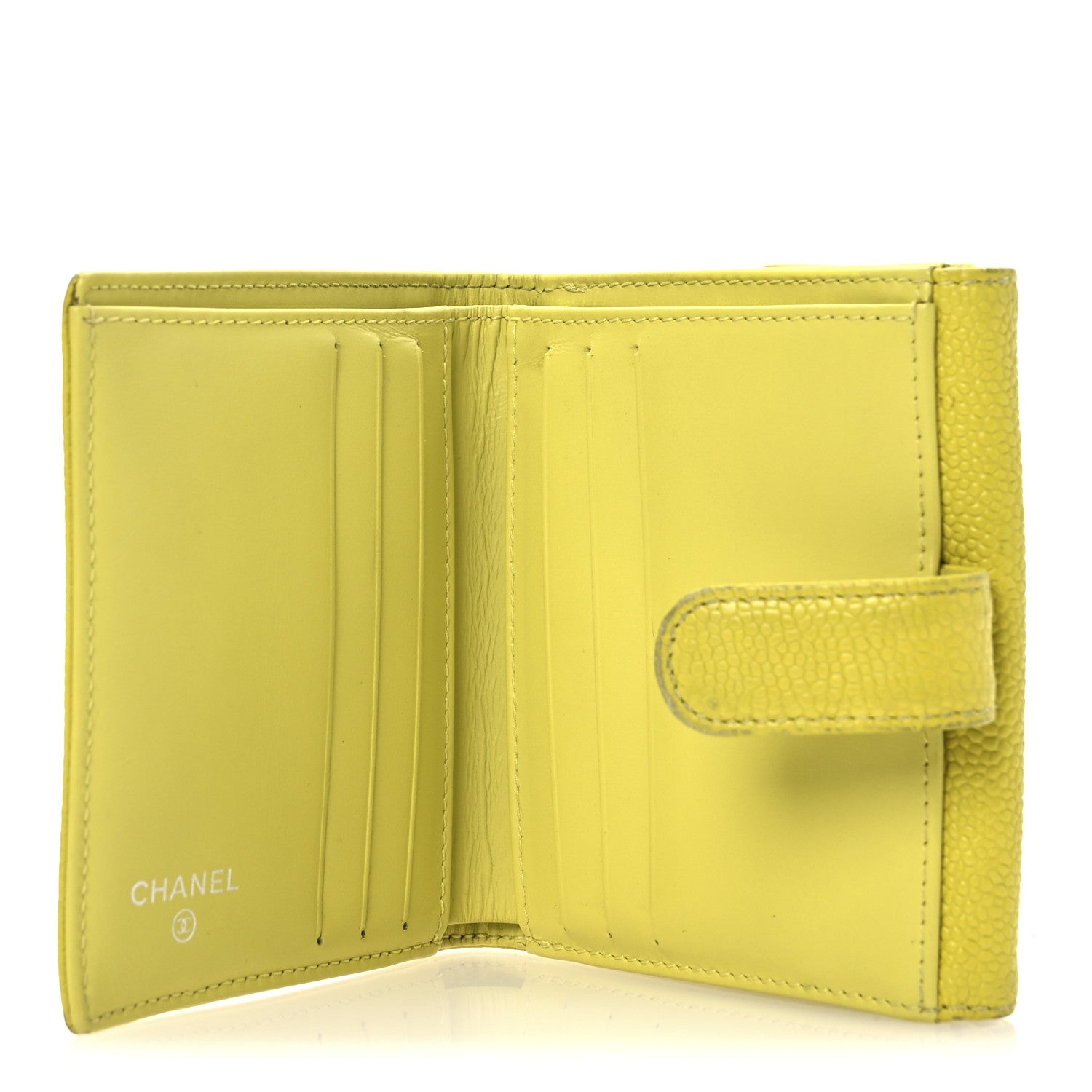 Chanel Caviar Timeless CC Compact French Wallet Yellow 5 of 15