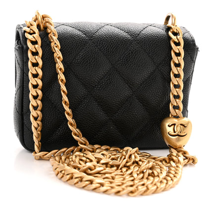 Chanel Caviar Quilted Sweetheart Clutch With Chain Black 3 of 12