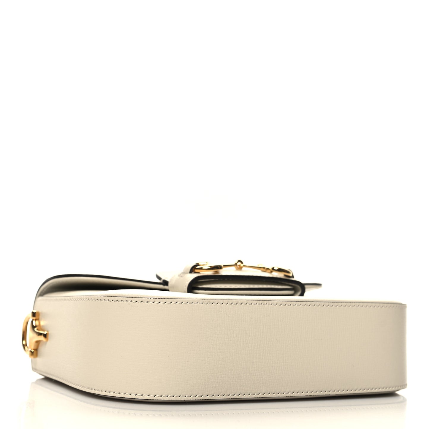 Azalea Calfskin Web Mini Horsebit 1955 Shoulder Bag Mystic White