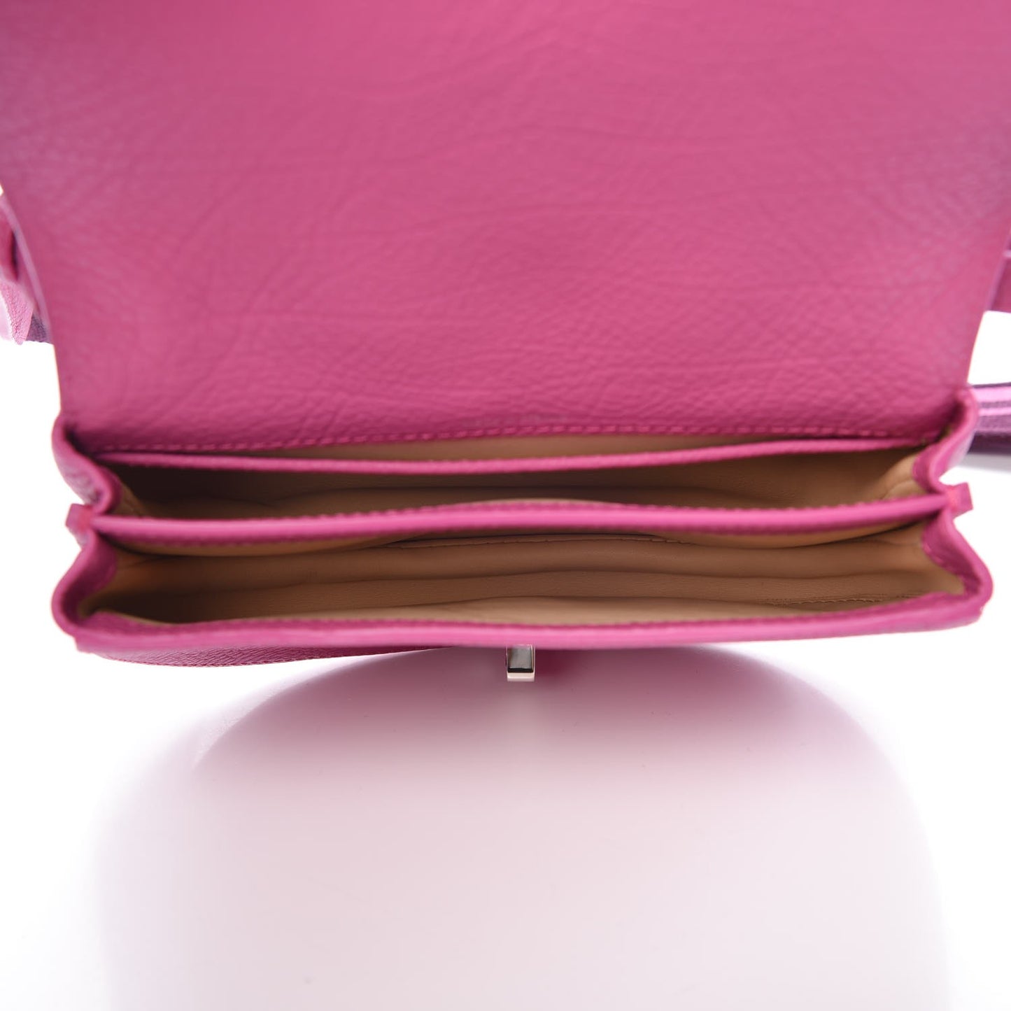 Crispy Calfskin Mini Le Mutin Saddle Bag Fuchsia