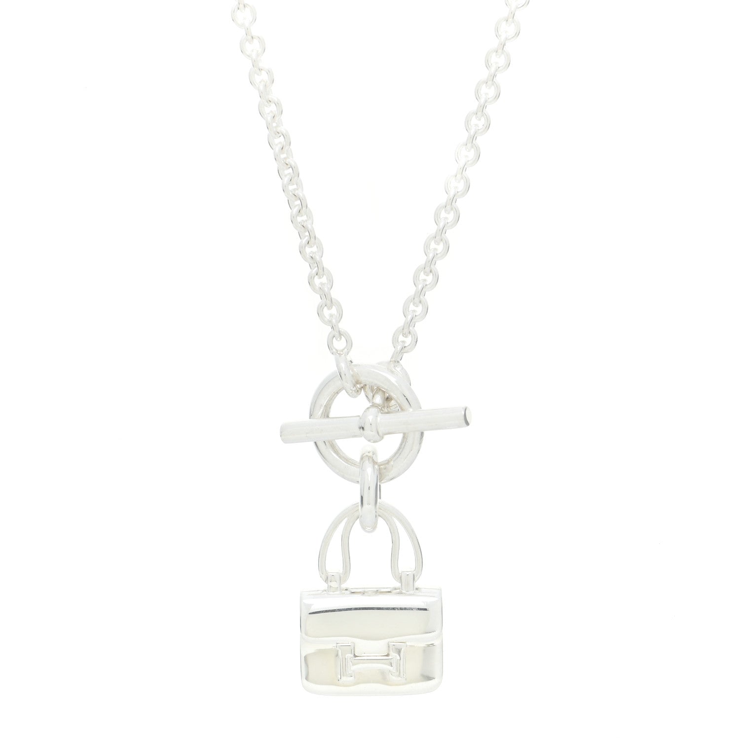 Hermes Sterling Silver Constance Amulettes Pendant Necklace 4 of 6