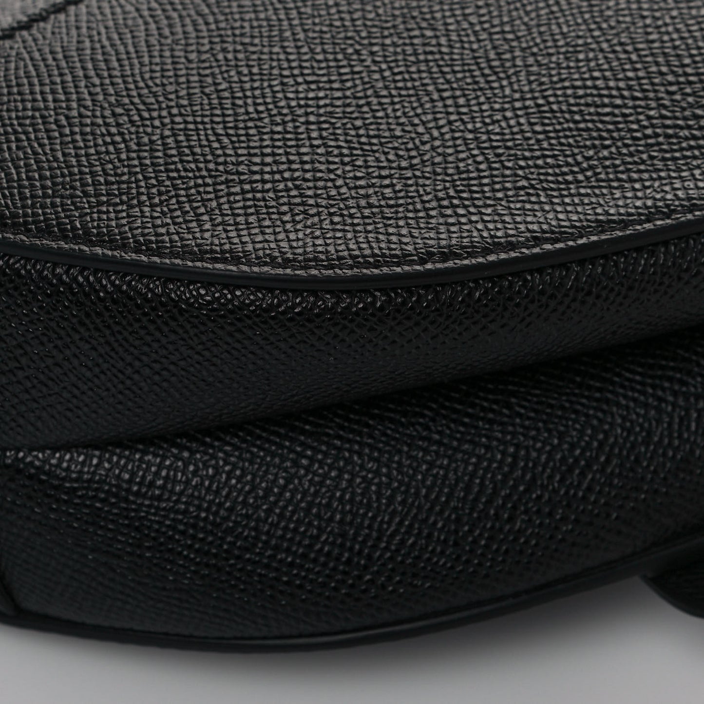 Grained Calfskin Saddle Bag Black