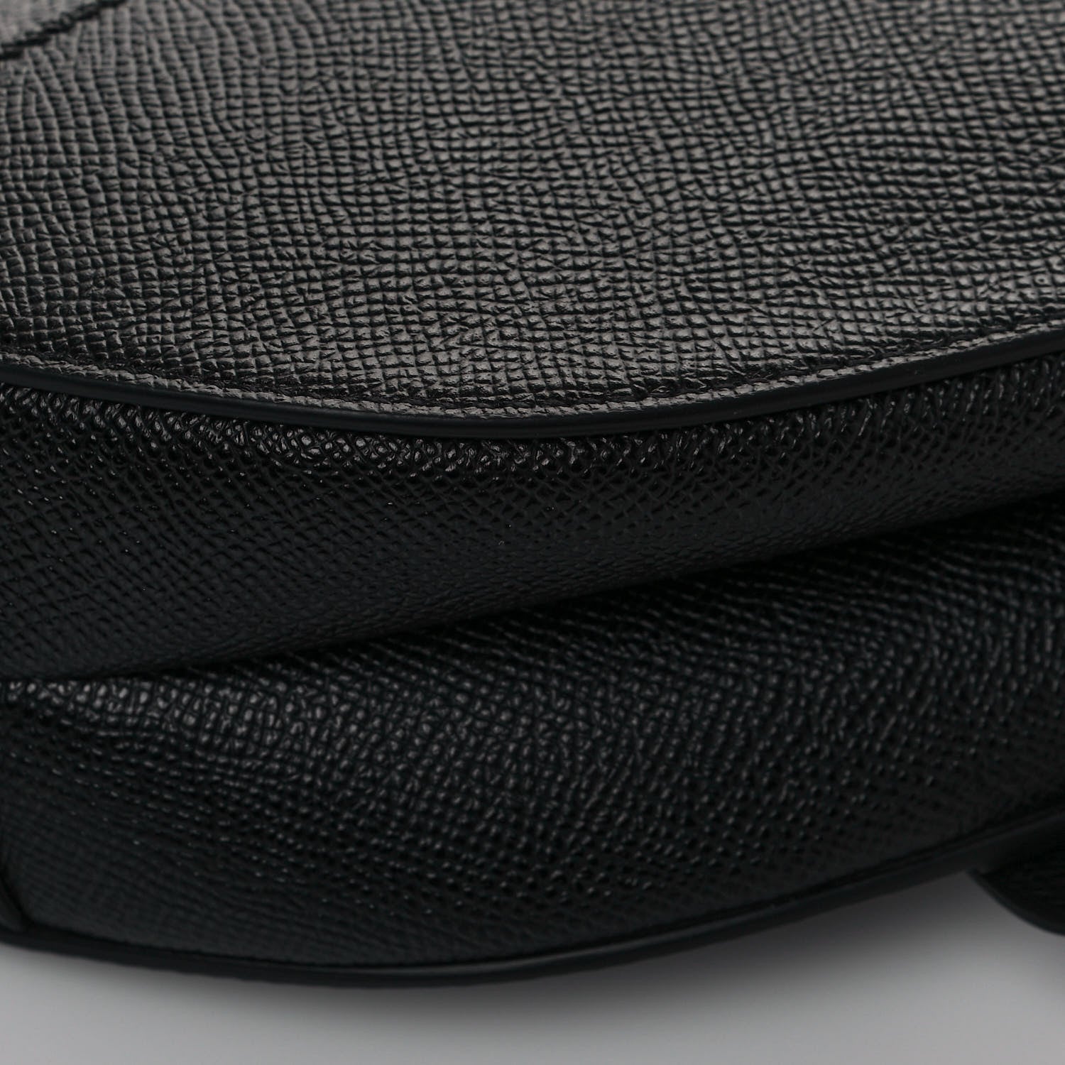 Christian Dior Grained Calfskin Saddle Bag Black 11 of 13