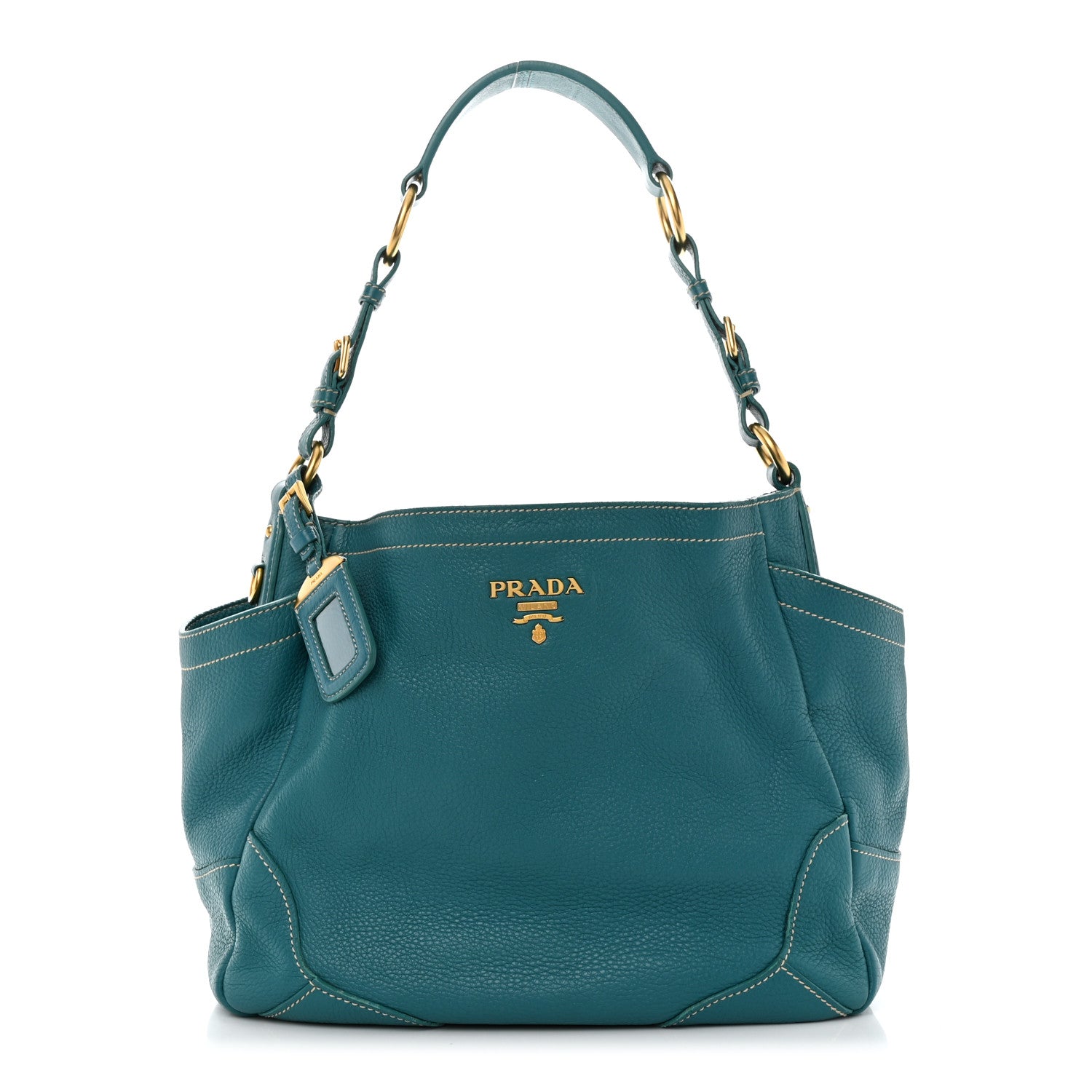 Prada Vitello Daino Side Pocket Hobo Voyage 1 of 10