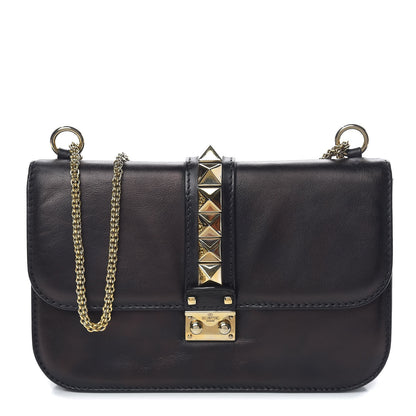 Valentino Garavani Vitello Medium Glam Lock Rockstud Flap Black 1 of 19