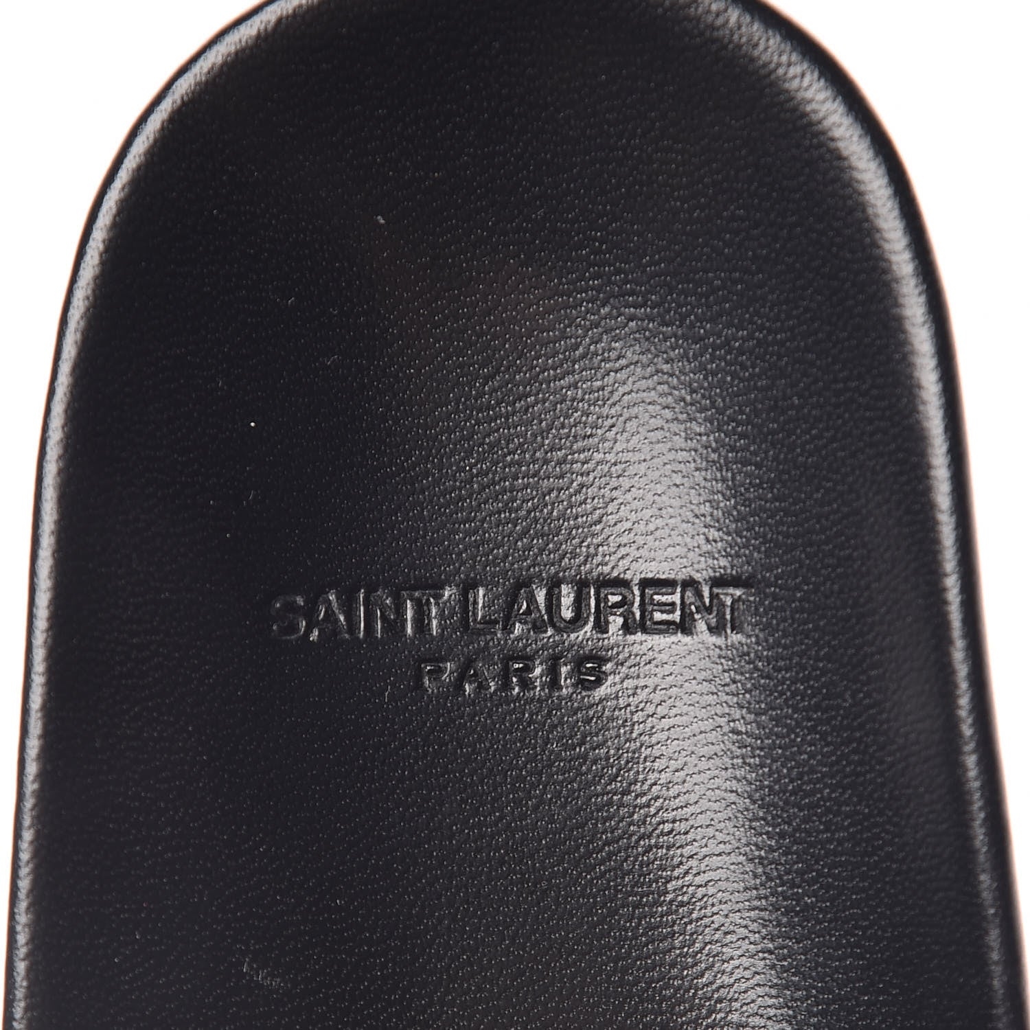 Saint Laurent Lambskin Joan Slide Sandals 34 Powder Black 7 of 9