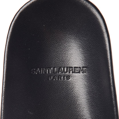 Saint Laurent Lambskin Joan Slide Sandals 34 Powder Black 7 of 9