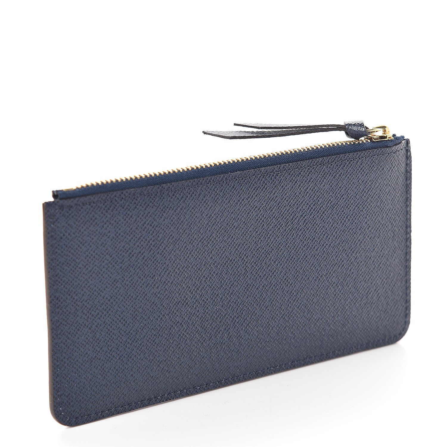 Louis Vuitton Calfskin Jeanne Wallet Zippered Insert Dark Blue 3 of 6