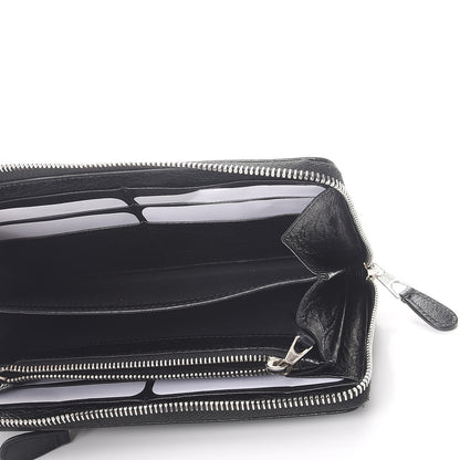 Balenciaga Agneau Giant 12 Silver Hardware Continental Zip Around Wallet Black 5 of 11