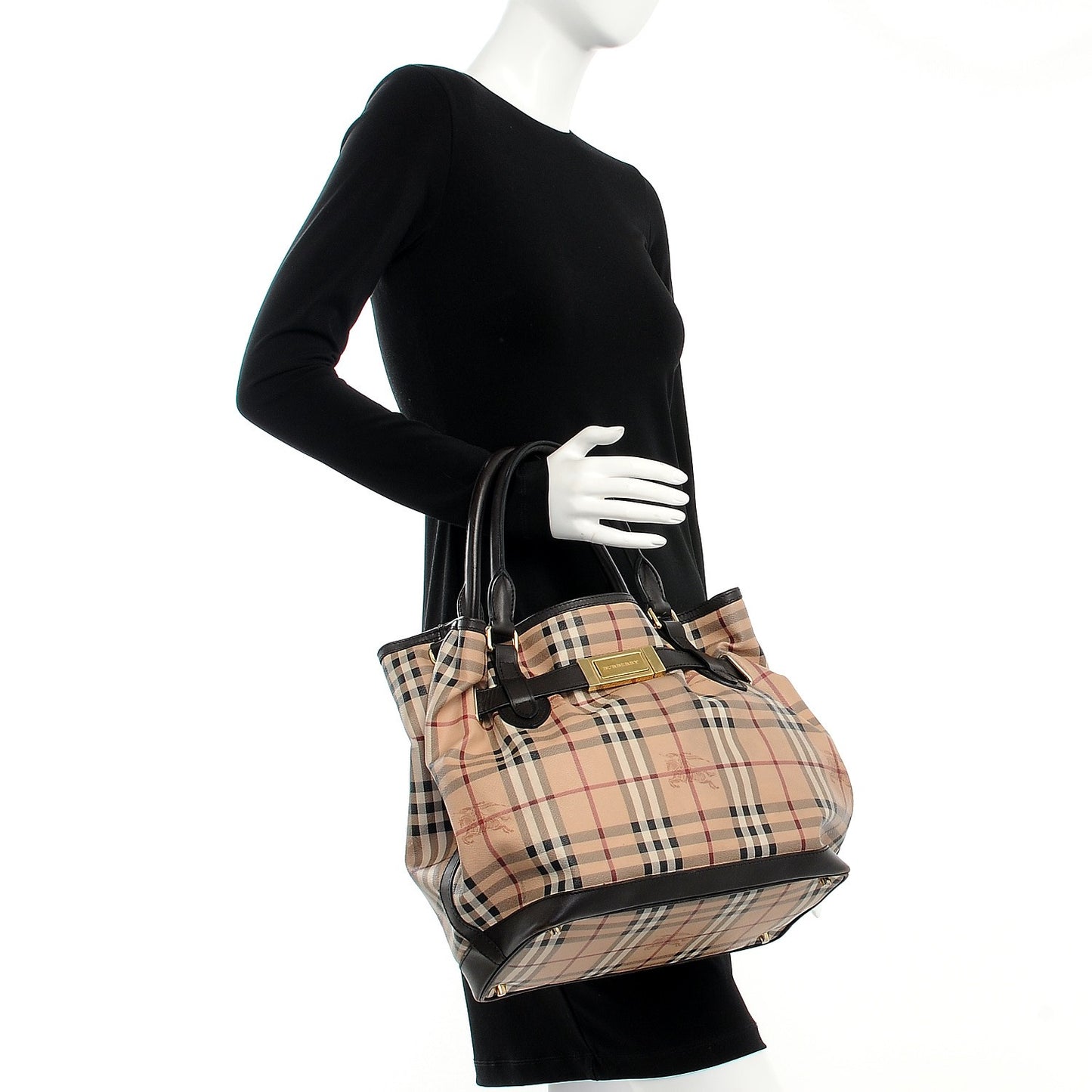 Haymarket Check Medium Golderton Tote Chocolate