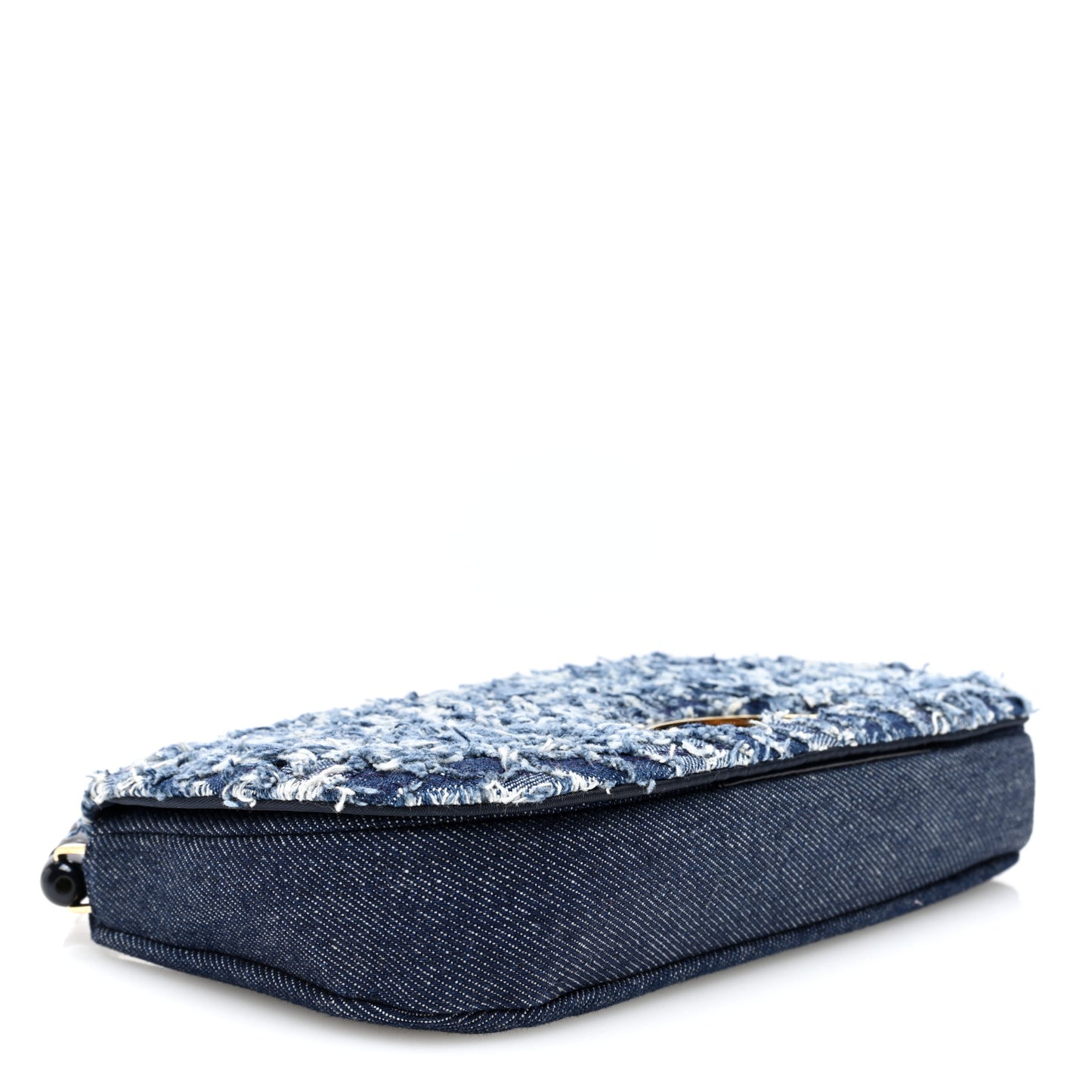 Denim Frayed Malice Shoulder Bag Blue