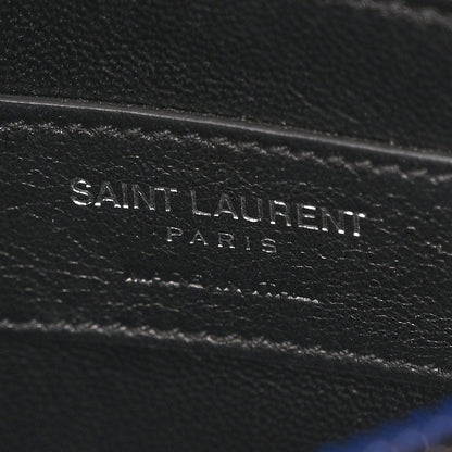 Saint Laurent Sheepskin Matelasse Chevron Monogram Medium College Bag Royal Blue 6 of 8