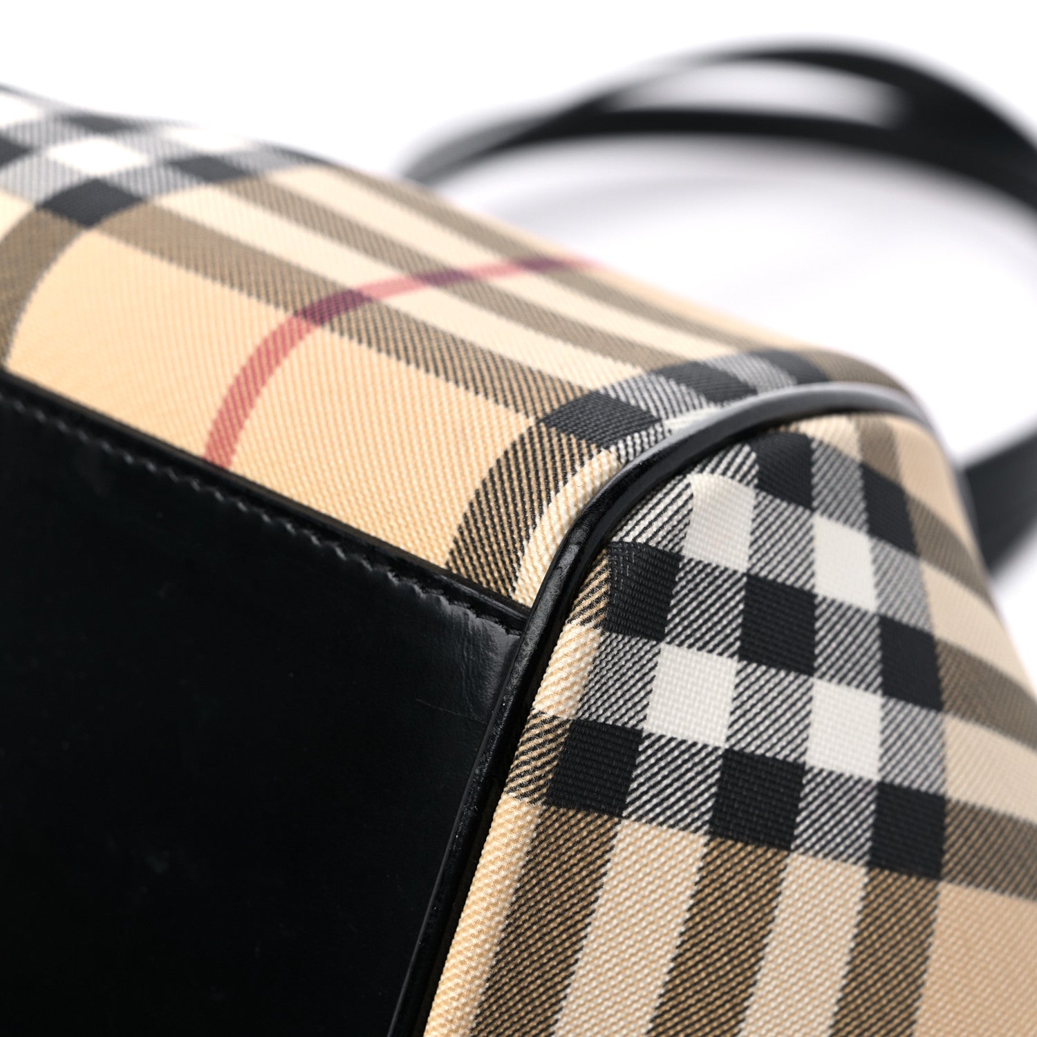 Burberry Nova Check Top Handle Tote Black 9 of 17