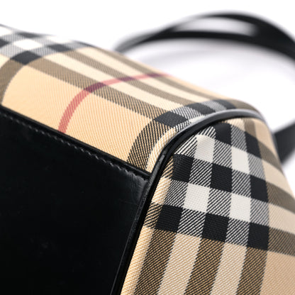 Burberry Nova Check Top Handle Tote Black 9 of 17