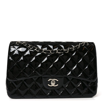 Chanel Patent Quilted Jumbo Double Flap Black 1 of 10