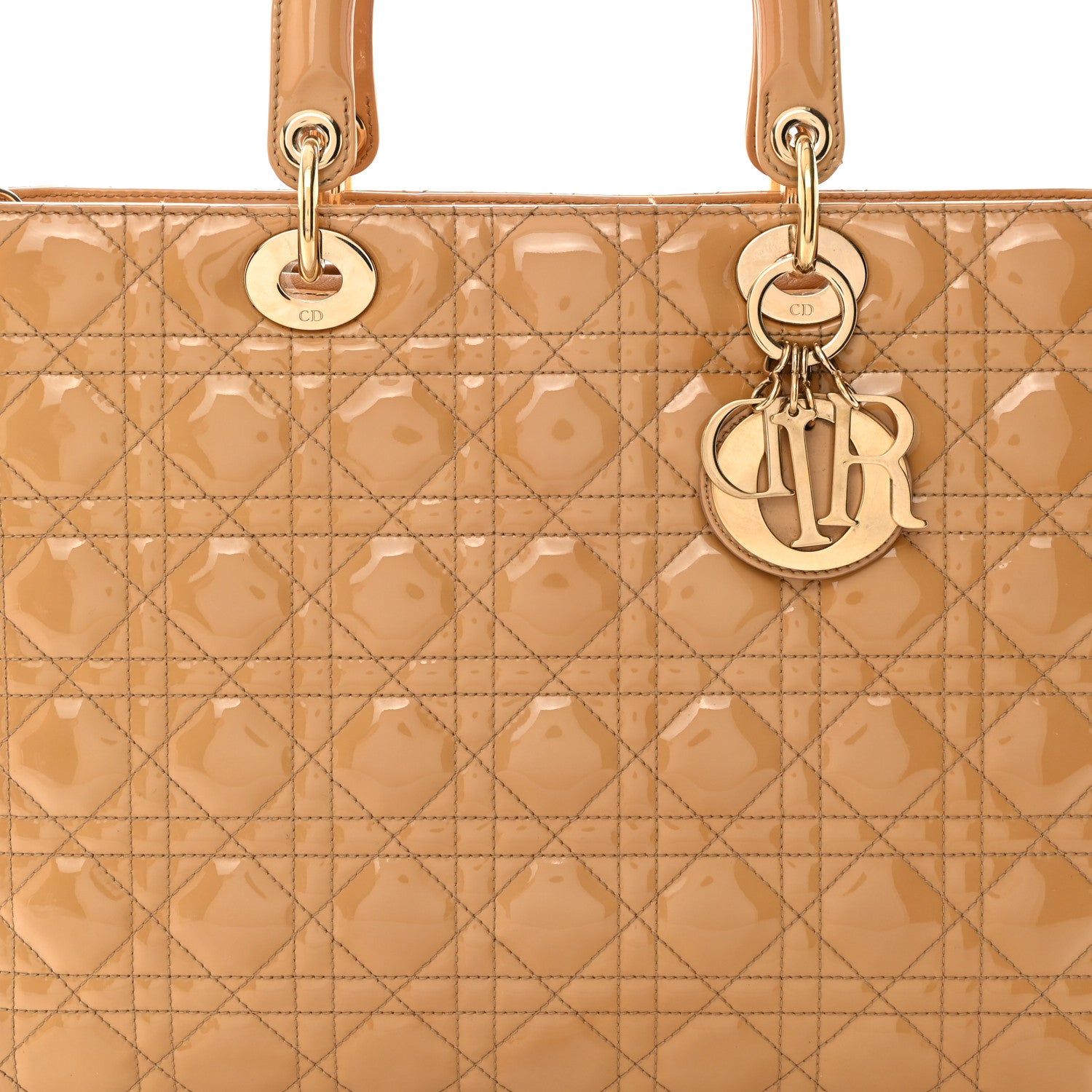 Christian Dior Patent Cannage Large Lady Dior Beige 8 of 10