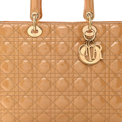 Christian Dior Patent Cannage Large Lady Dior Beige 8 of 10