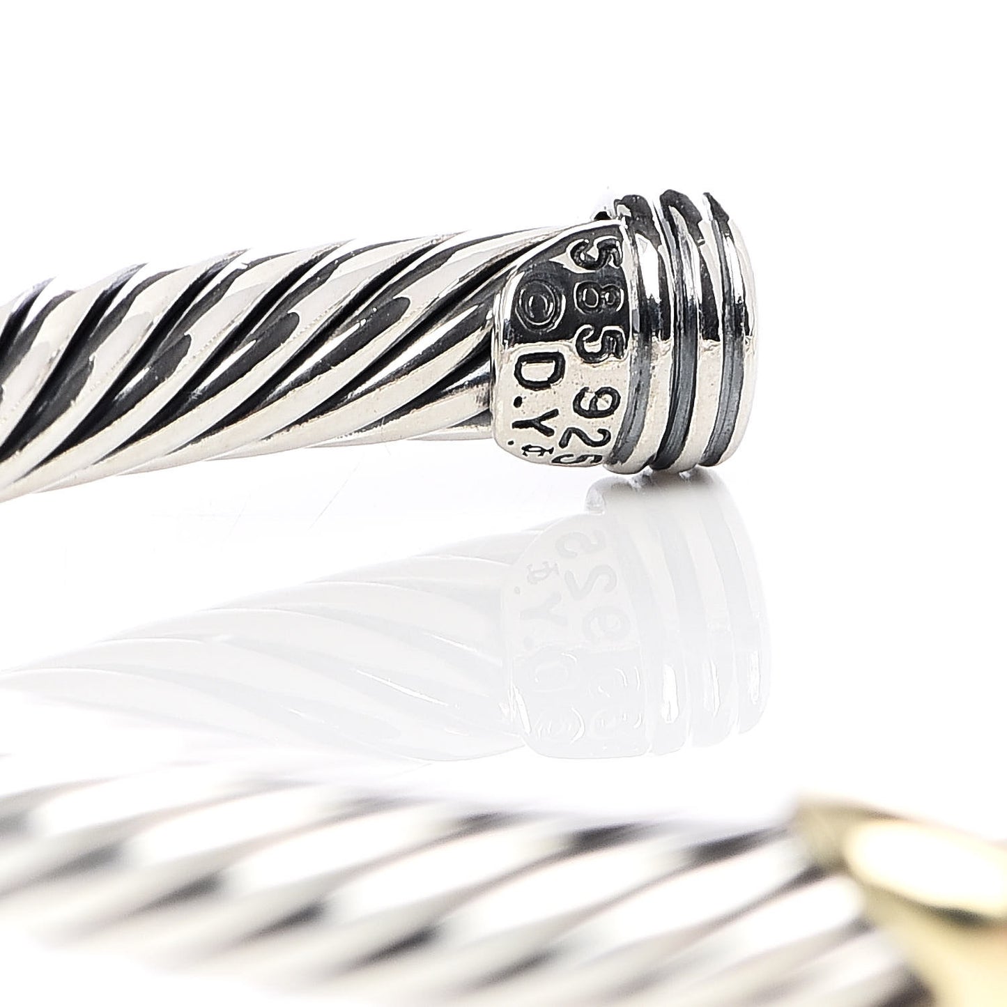 Sterling Silver 14K Yellow Gold 5mm X Station Cable Bracelet