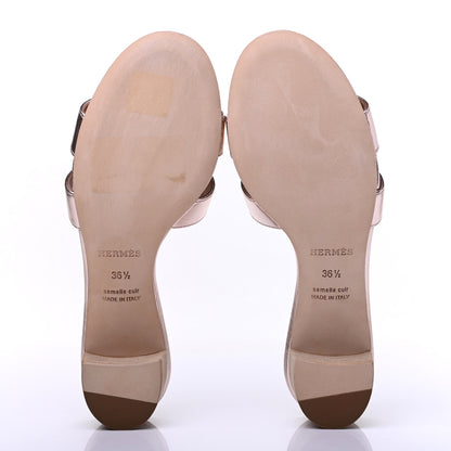 Hermes Metallic Nappa Oasis Sandals 36.5 Rose Dore 5 of 10