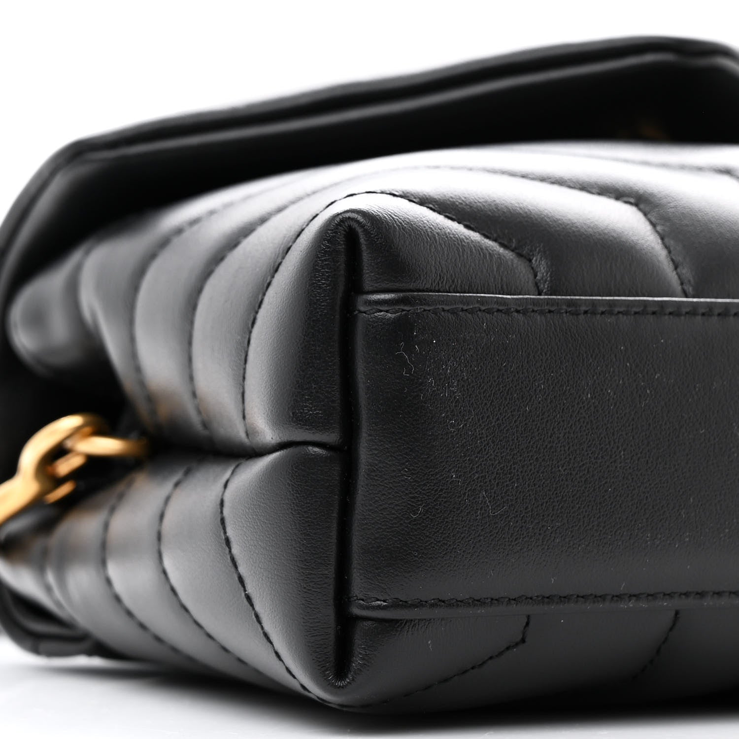Saint Laurent Calfskin Y Quilted Monogram Toy Loulou Crossbody Bag Black 10 of 14