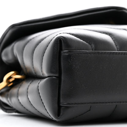 Saint Laurent Calfskin Y Quilted Monogram Toy Loulou Crossbody Bag Black 10 of 14