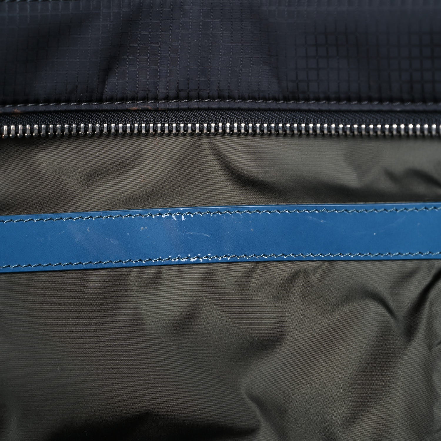 Chloe Nylon Canvas Glossy Lambskin Medium Tao Zipped Tote Blue Green 13 of 19