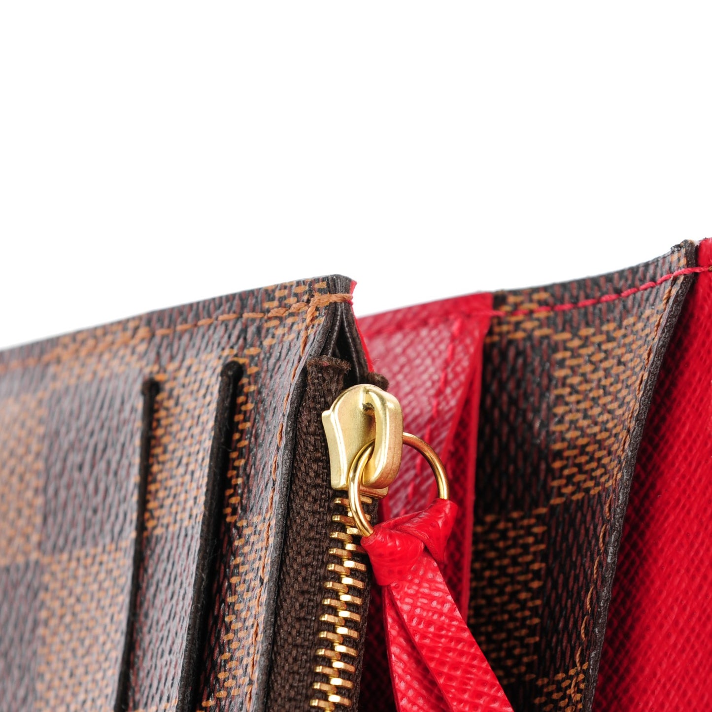 Damier Ebene Emilie Wallet Red