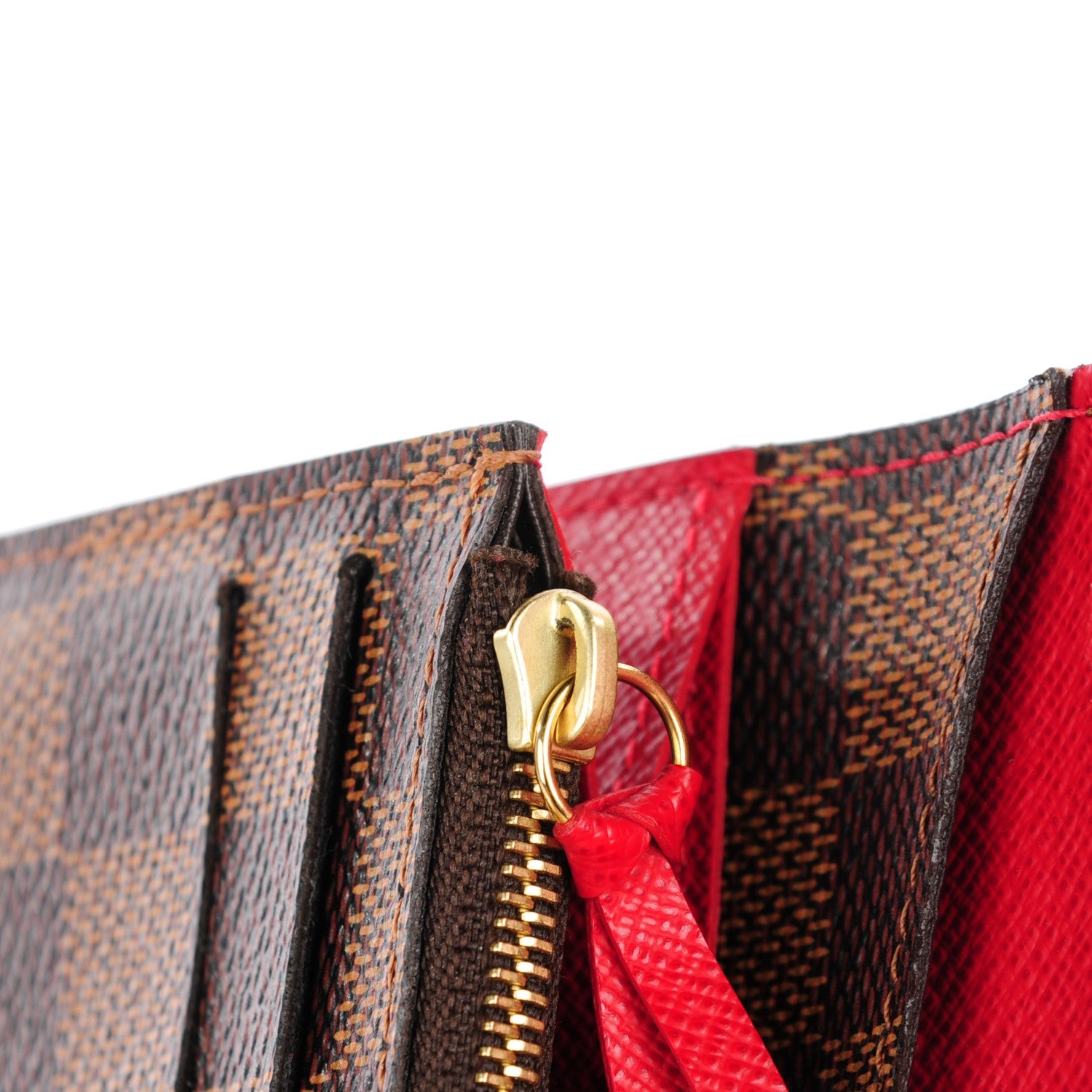 Louis Vuitton Damier Ebene Emilie Wallet Red 9 of 9