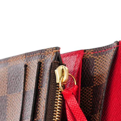 Louis Vuitton Damier Ebene Emilie Wallet Red 9 of 9