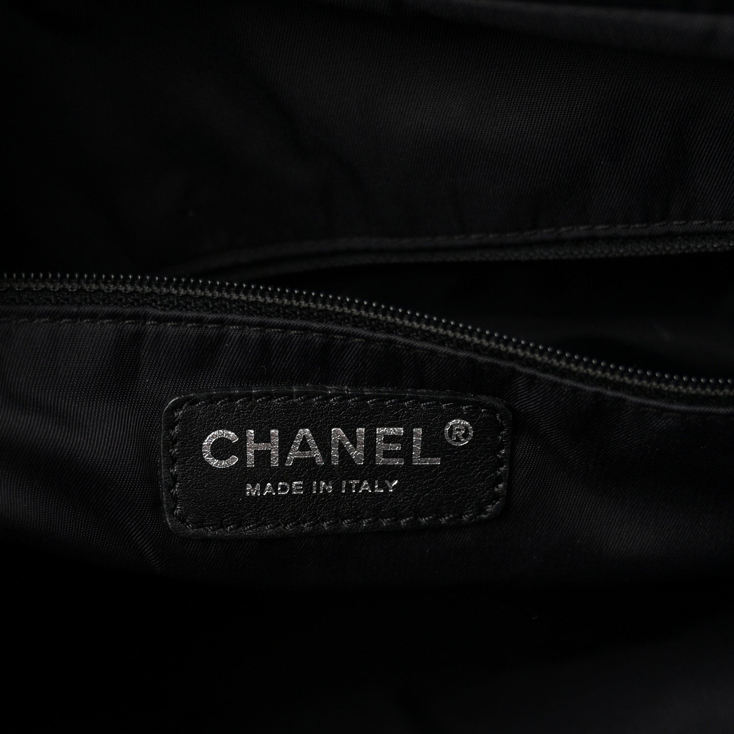 Chanel Coated Canvas Quilted Large Paris Biarritz Tote Black 7 of 11