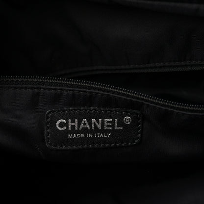 Chanel Coated Canvas Quilted Large Paris Biarritz Tote Black 7 of 11