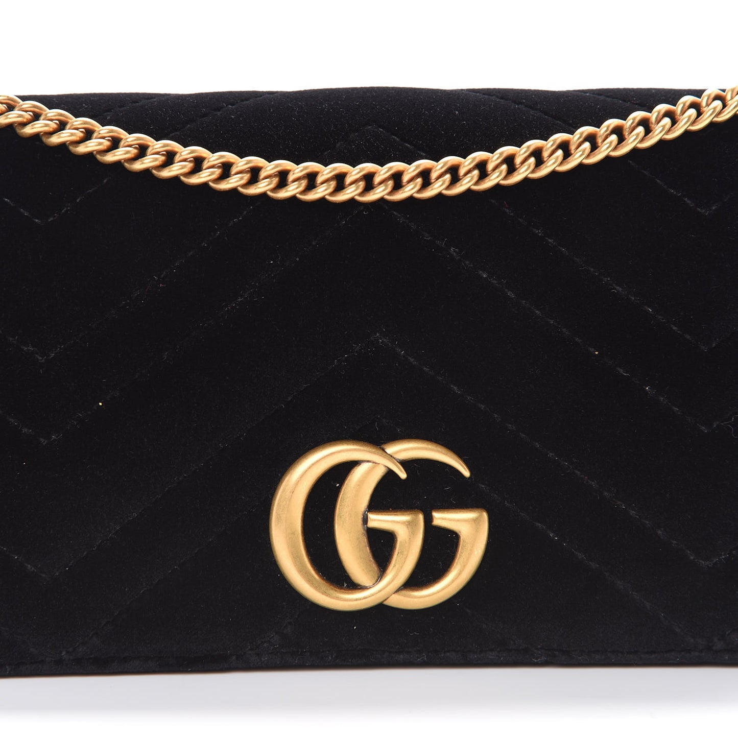 Velvet Matelasse GG Marmont Mini Bag Black