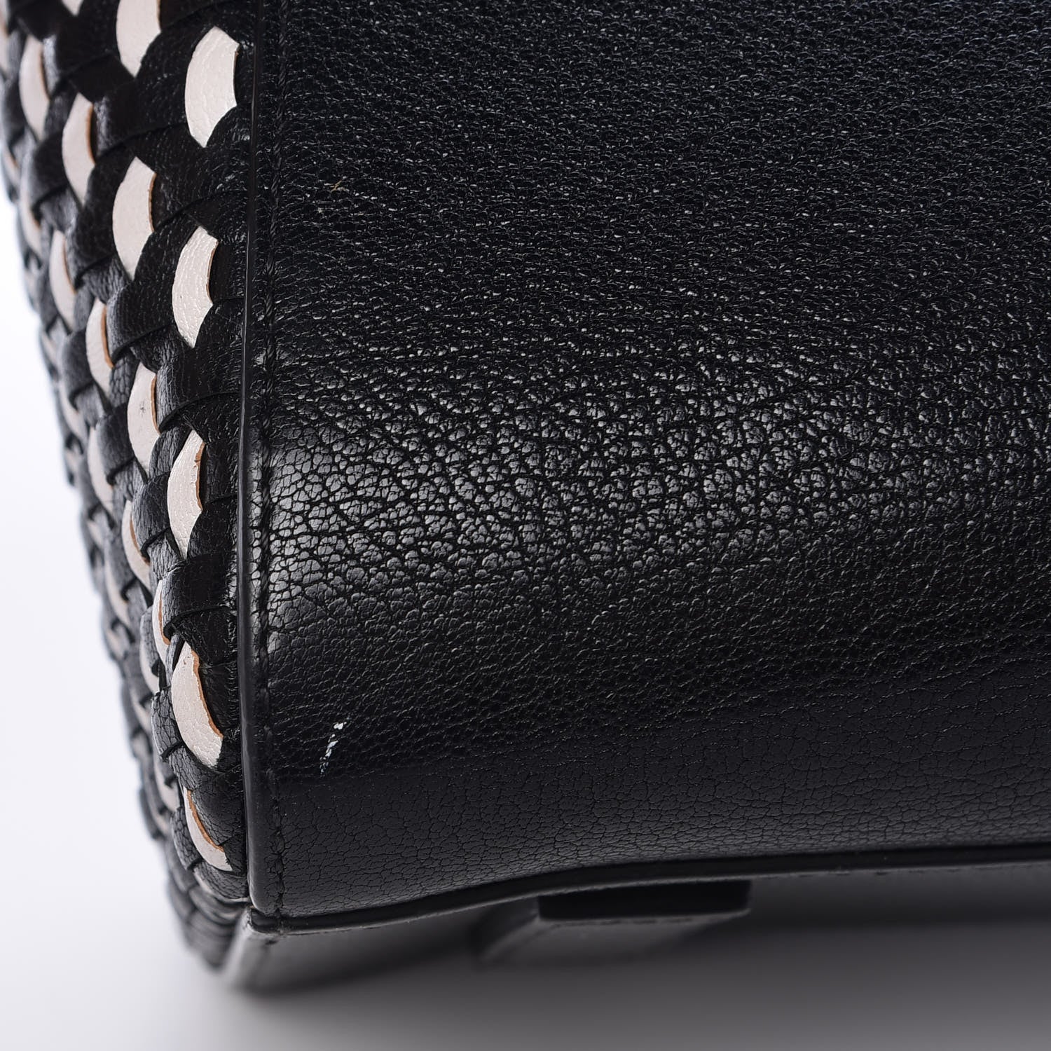 Givenchy Sugar Goatskin Woven Small Antigona Black White 13 of 14