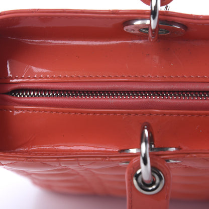 Christian Dior Patent Cannage Large Lady Dior Light Coral 9 of 17