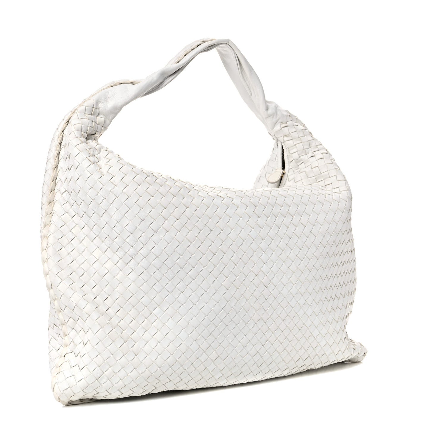 Nappa Intrecciato Maxi Veneta Hobo White