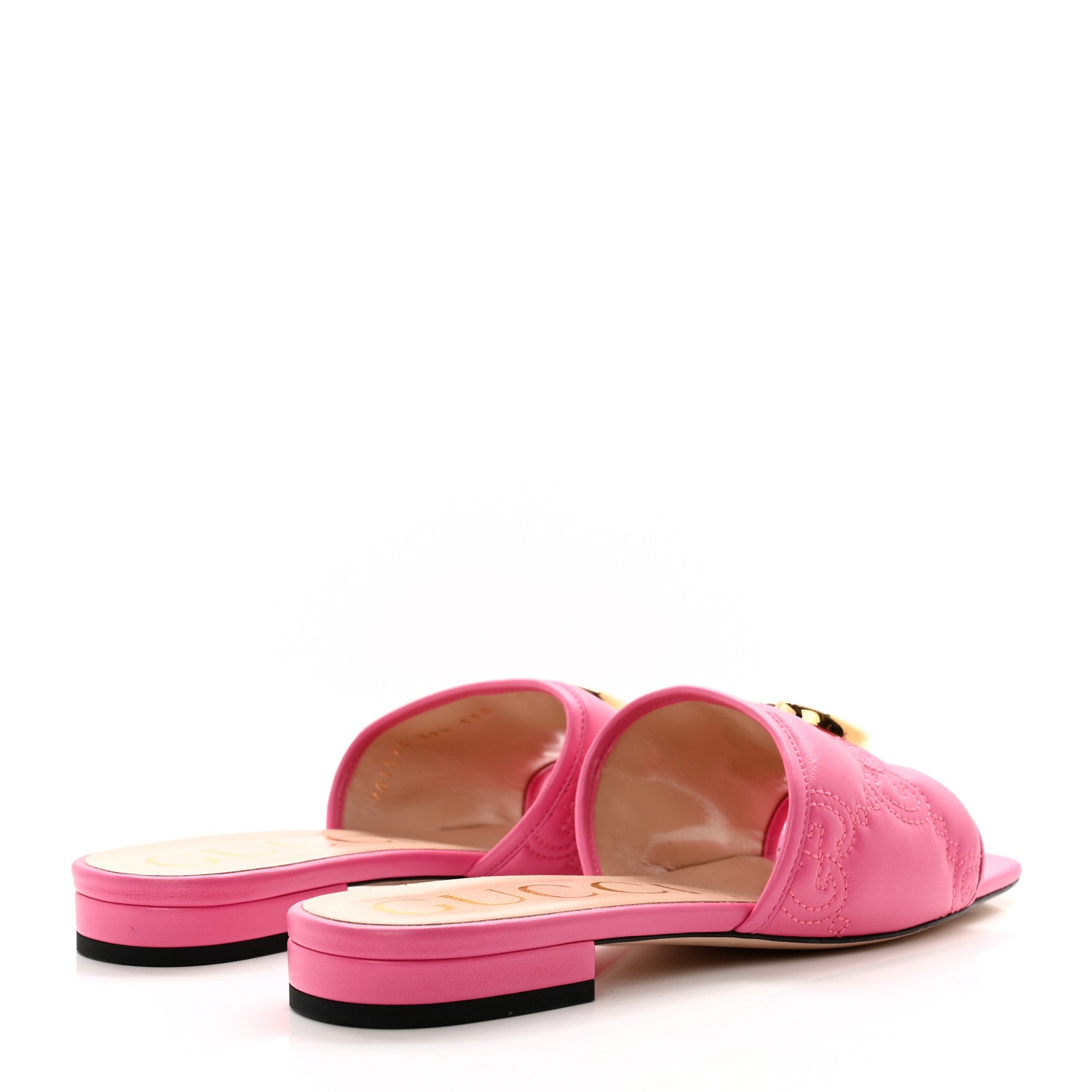 Gucci Nappa GG Matelasse GG Marmont Flat Slide Sandals 39.5 Bon Bon 4 of 8