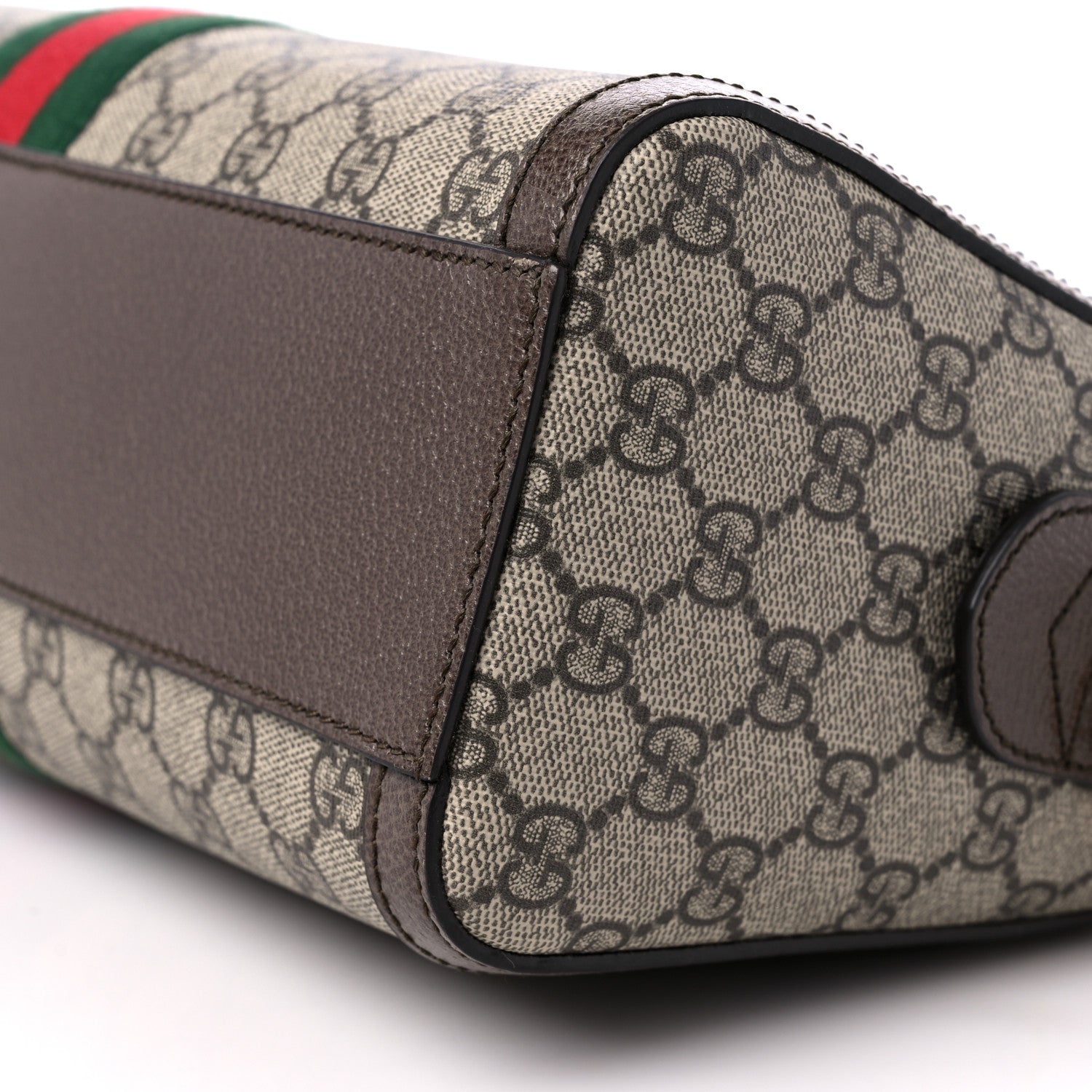 Gucci GG Supreme Monogram Web Medium Ophidia Boston Brown 9 of 9